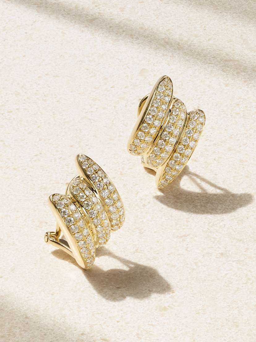 Anita Ko Claire Small 18-karat Gold Diamond Earrings