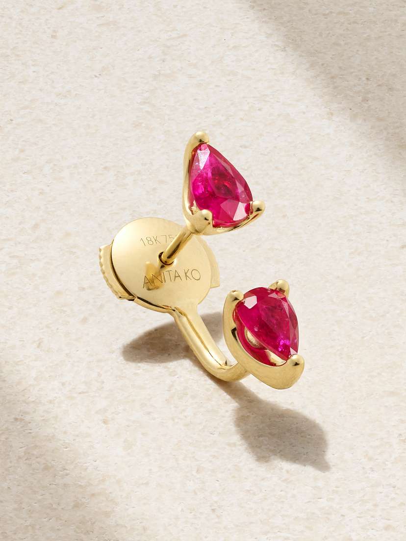 Anita Ko Orbit 18-karat Gold Ruby Single Earring