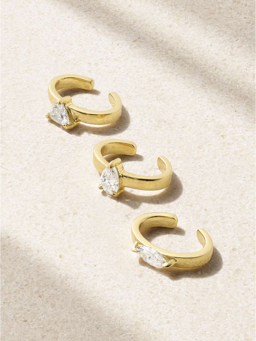 Anita Ko Set Of Three 18-karat Gold Diamond Ear Cuffs