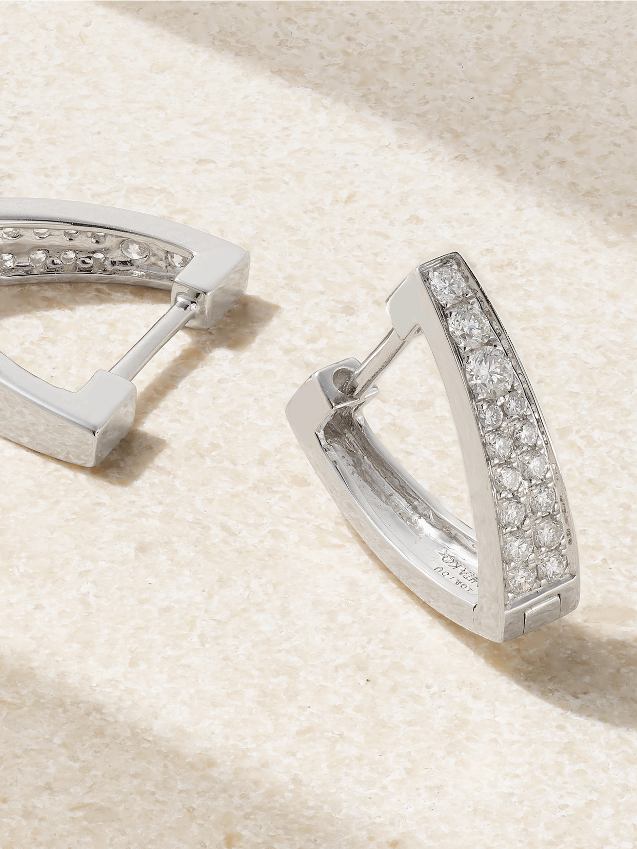 Anita Ko Huggies 18-karat White Gold Diamond Hoop Earrings In Silver