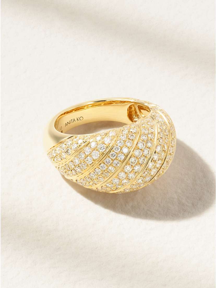 Anita Ko Domed 18-karat Gold Diamond Ring