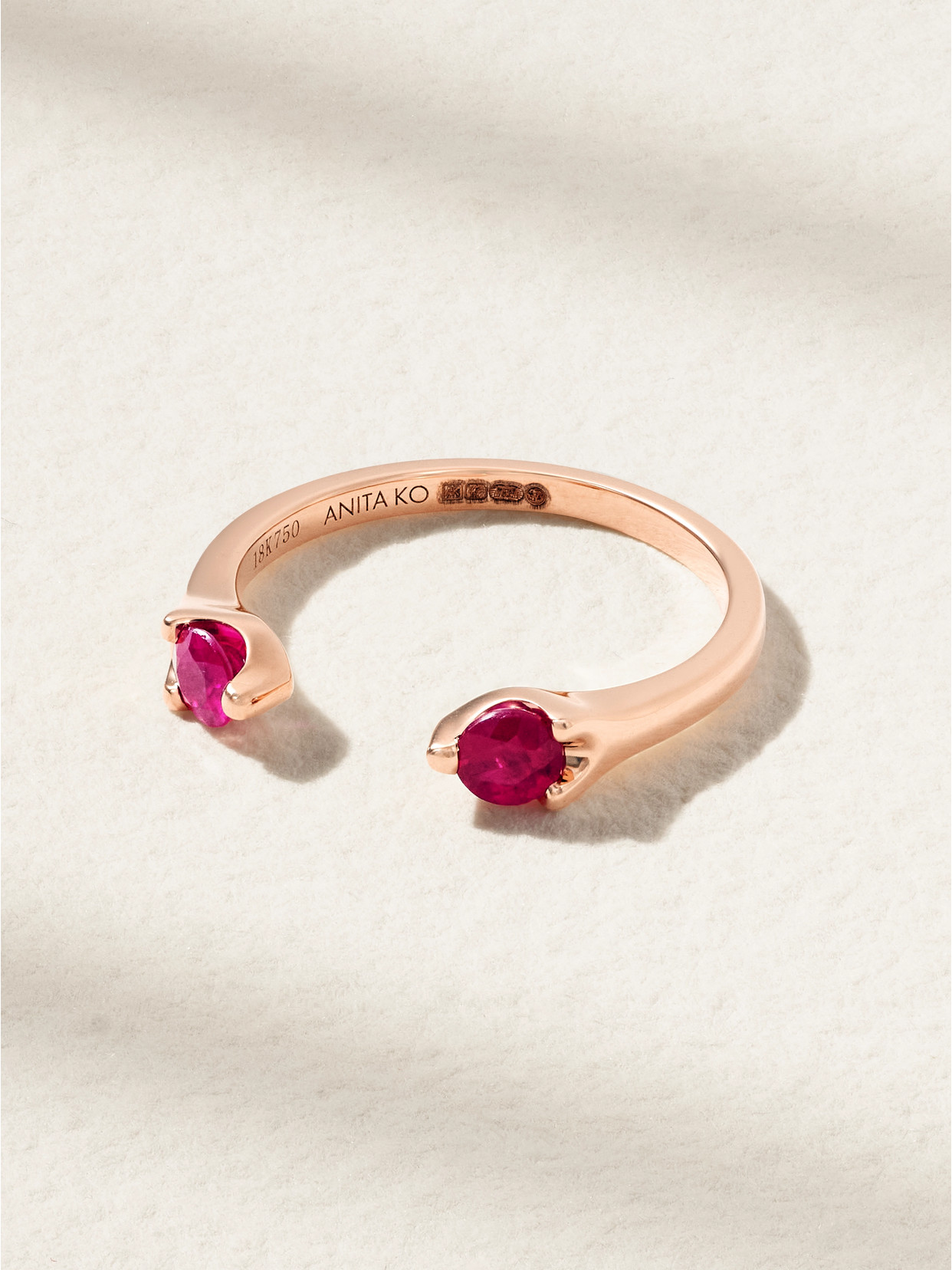 Anita Ko - 18-karat Rose Gold Ruby Ring - 6 1/2