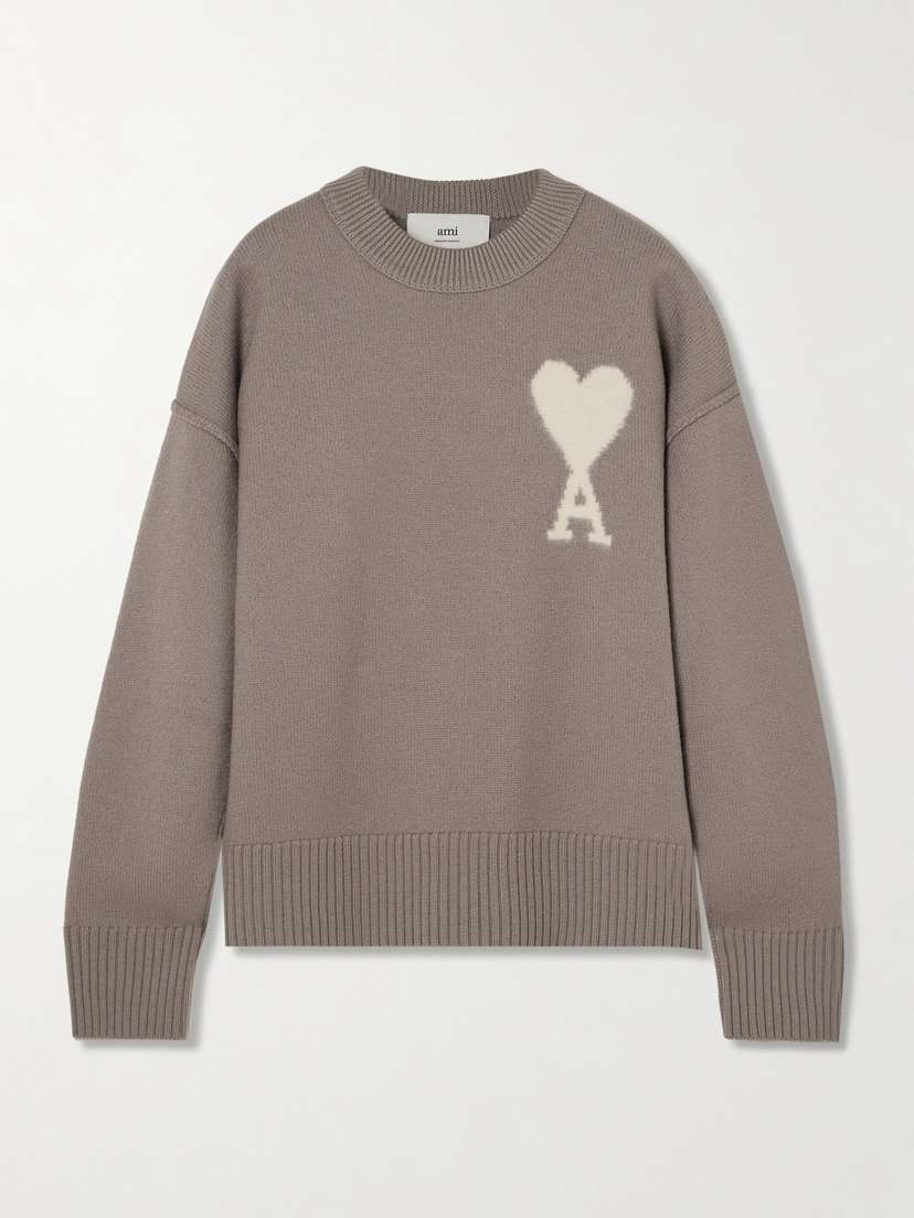 AMI PARIS Adc Intarsia Wool Sweater