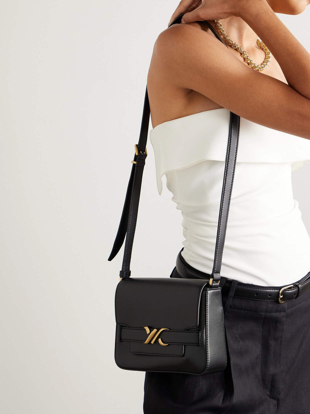 Proenza Schouler Box Leather Shoulder Bag In Black