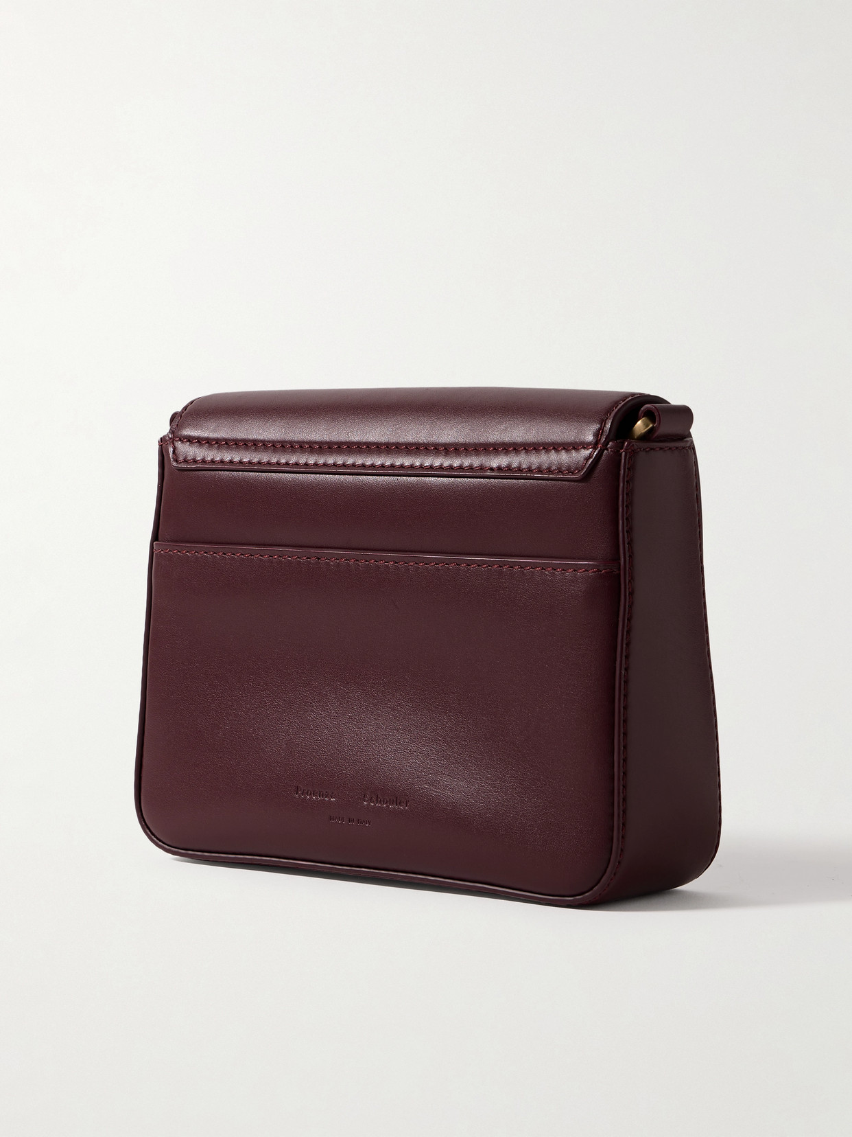 Proenza Schouler Box Leather Shoulder Bag In Burgundy