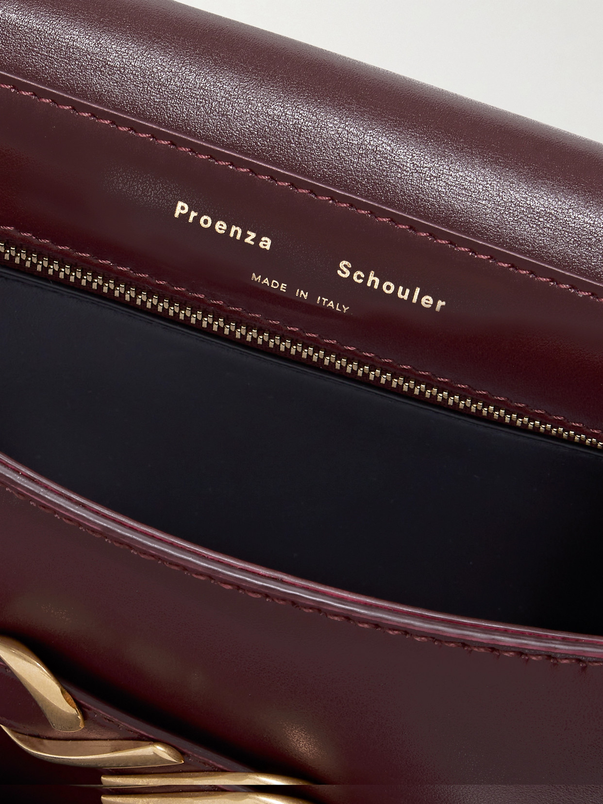 Proenza Schouler Box Leather Shoulder Bag In Burgundy