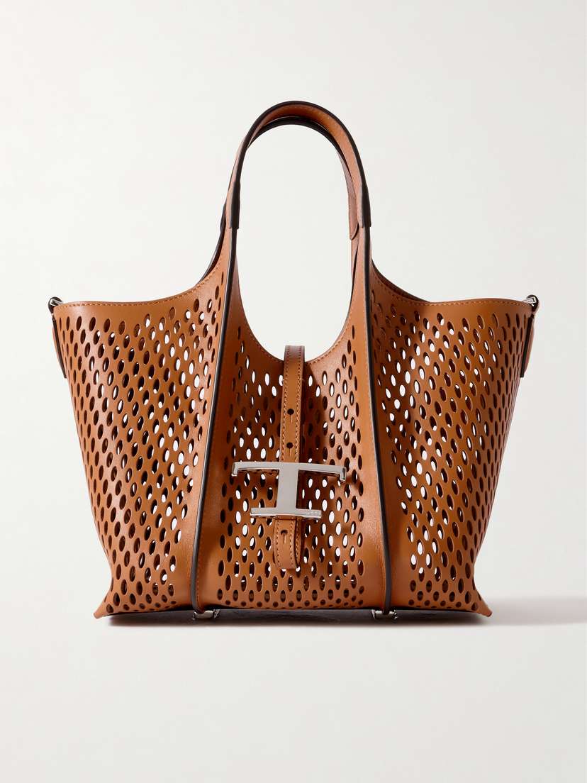 Tod's T Timeless Mini Perforated Leather Shoulder Bag