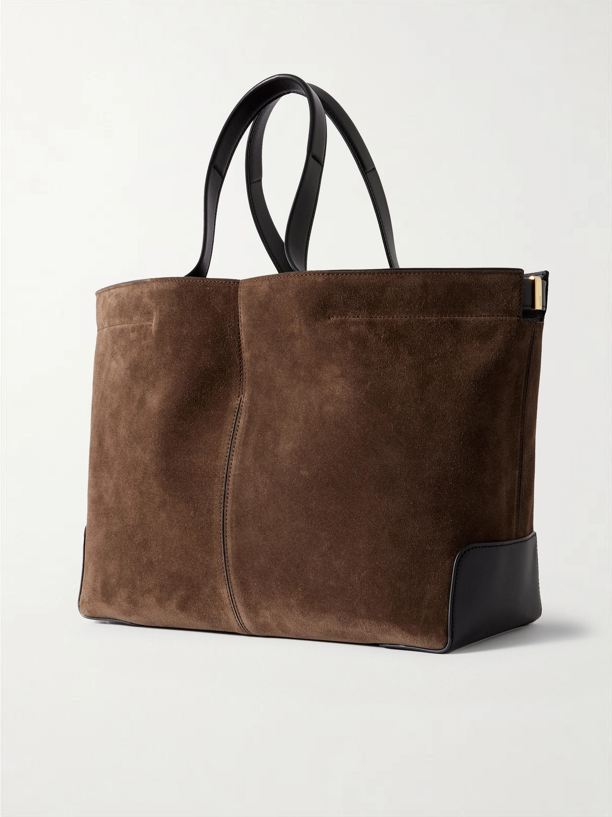Shopping Medium Leather-Trimmed Suede Tote
