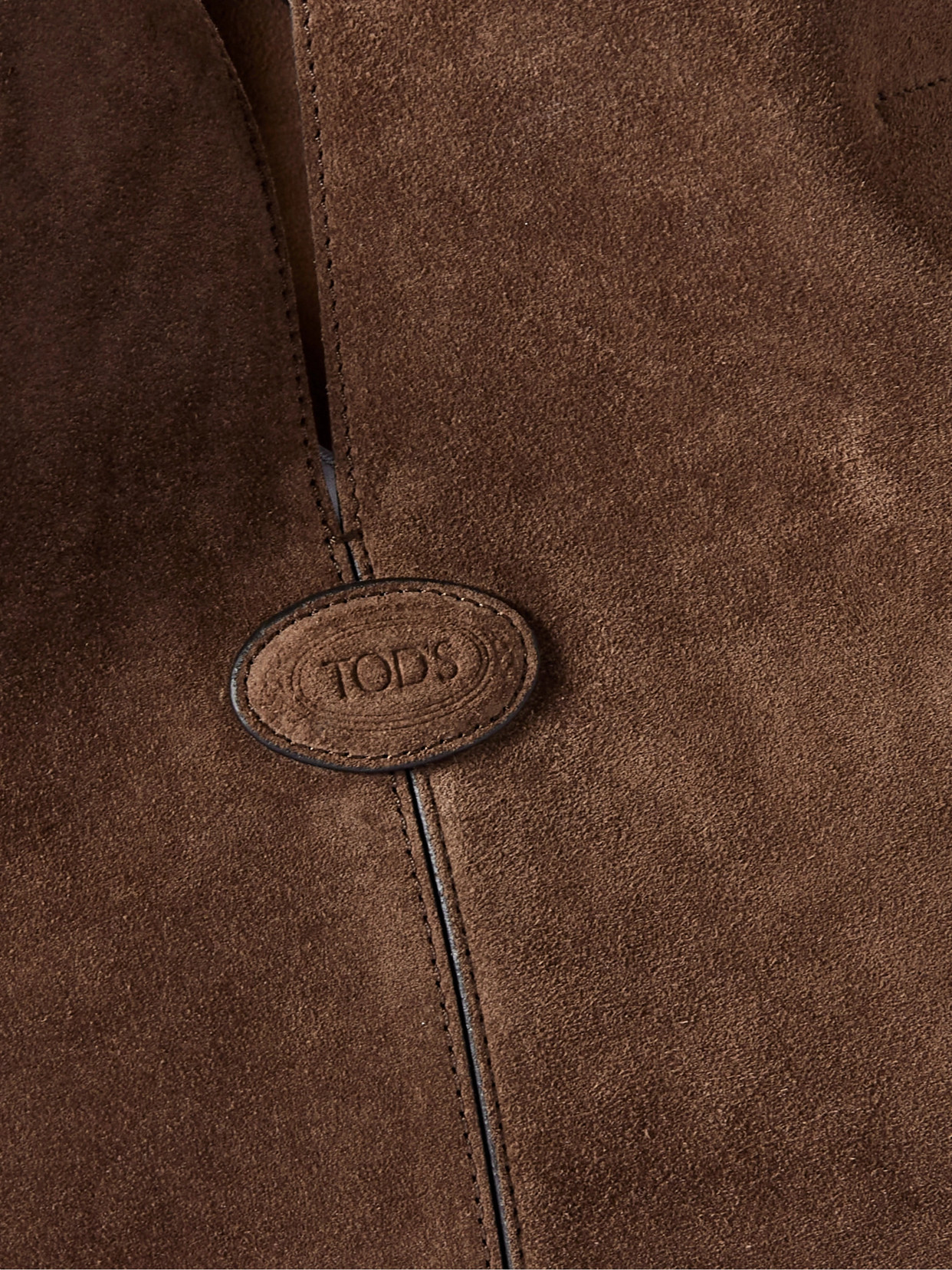 Shopping Medium Leather-Trimmed Suede Tote