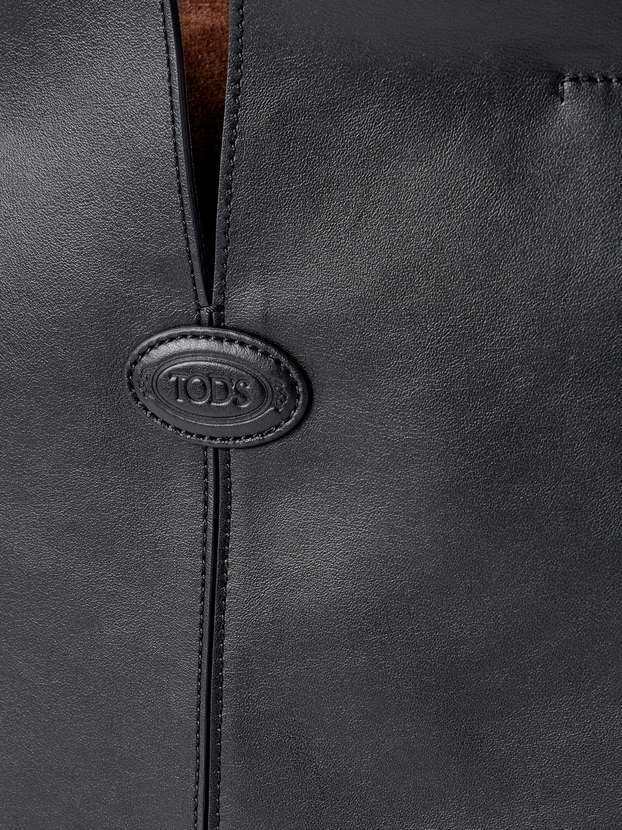 Tod's Di Bag Folio Small Embossed Leather Tote In Black