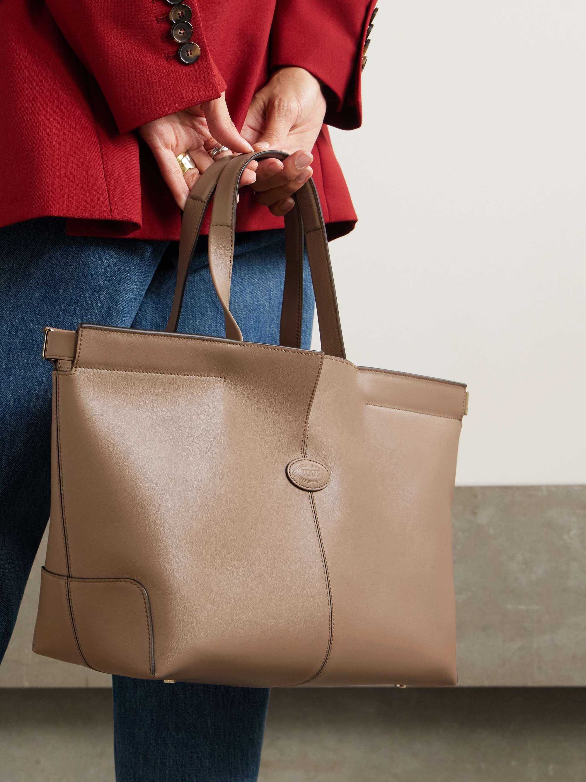 Tods leather tote hotsell