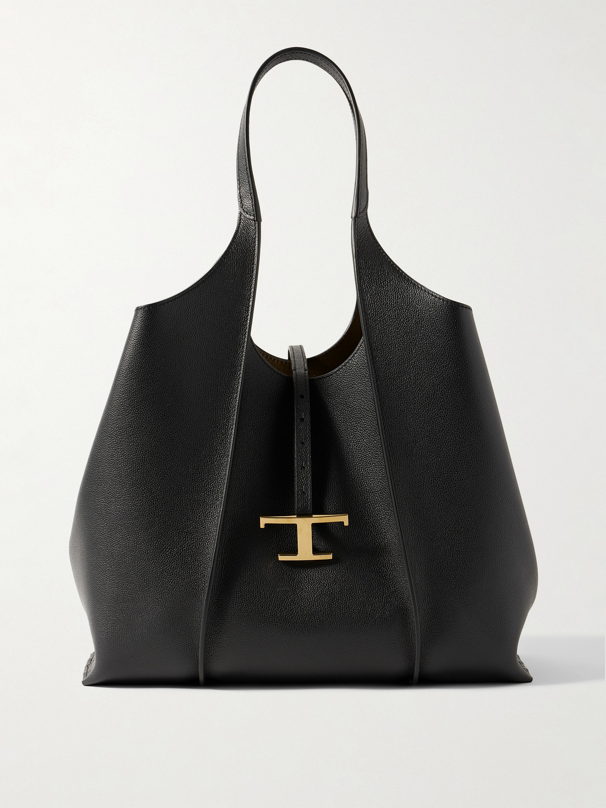 Tod's Large Textured-leather Shoulder Bag In Black