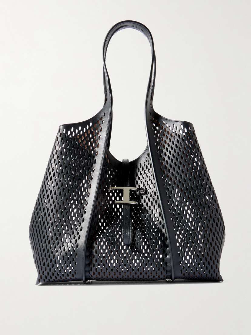 Tod's T Timeless Cutout Leather Tote