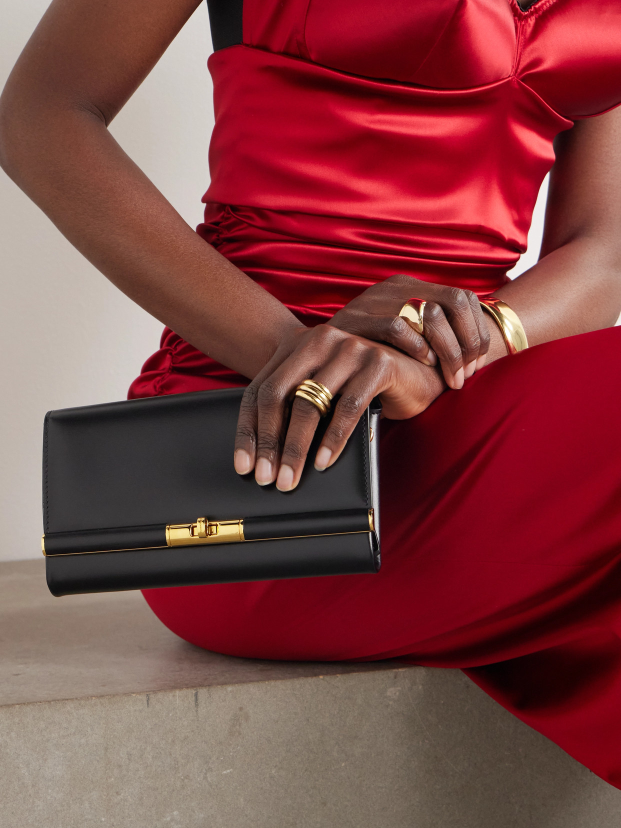 Dolce & Gabbana Marlene Calf Leather Shoulder Bag In Black