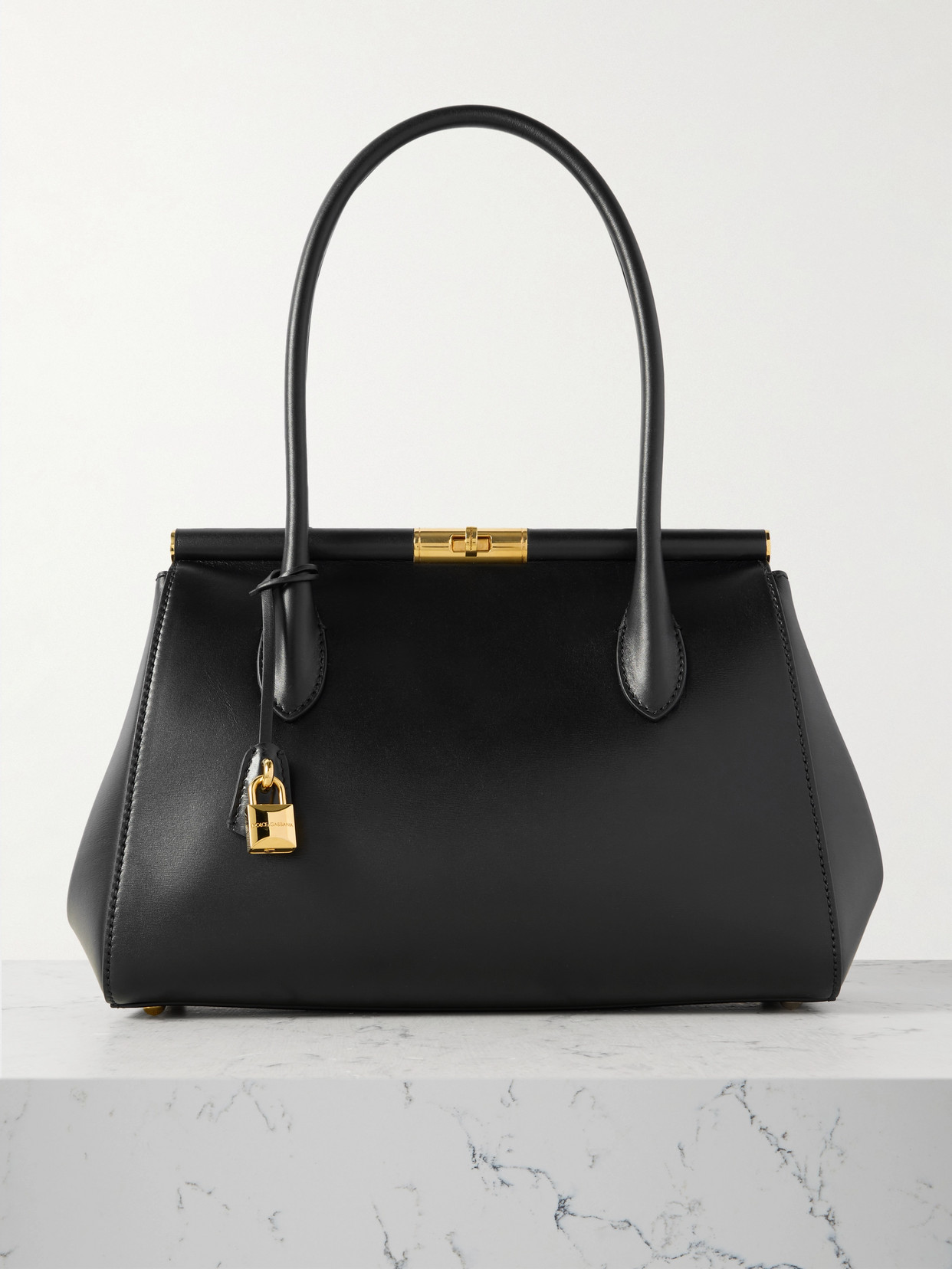 Dolce & Gabbana Marlene Everyday Leather Tote In Black