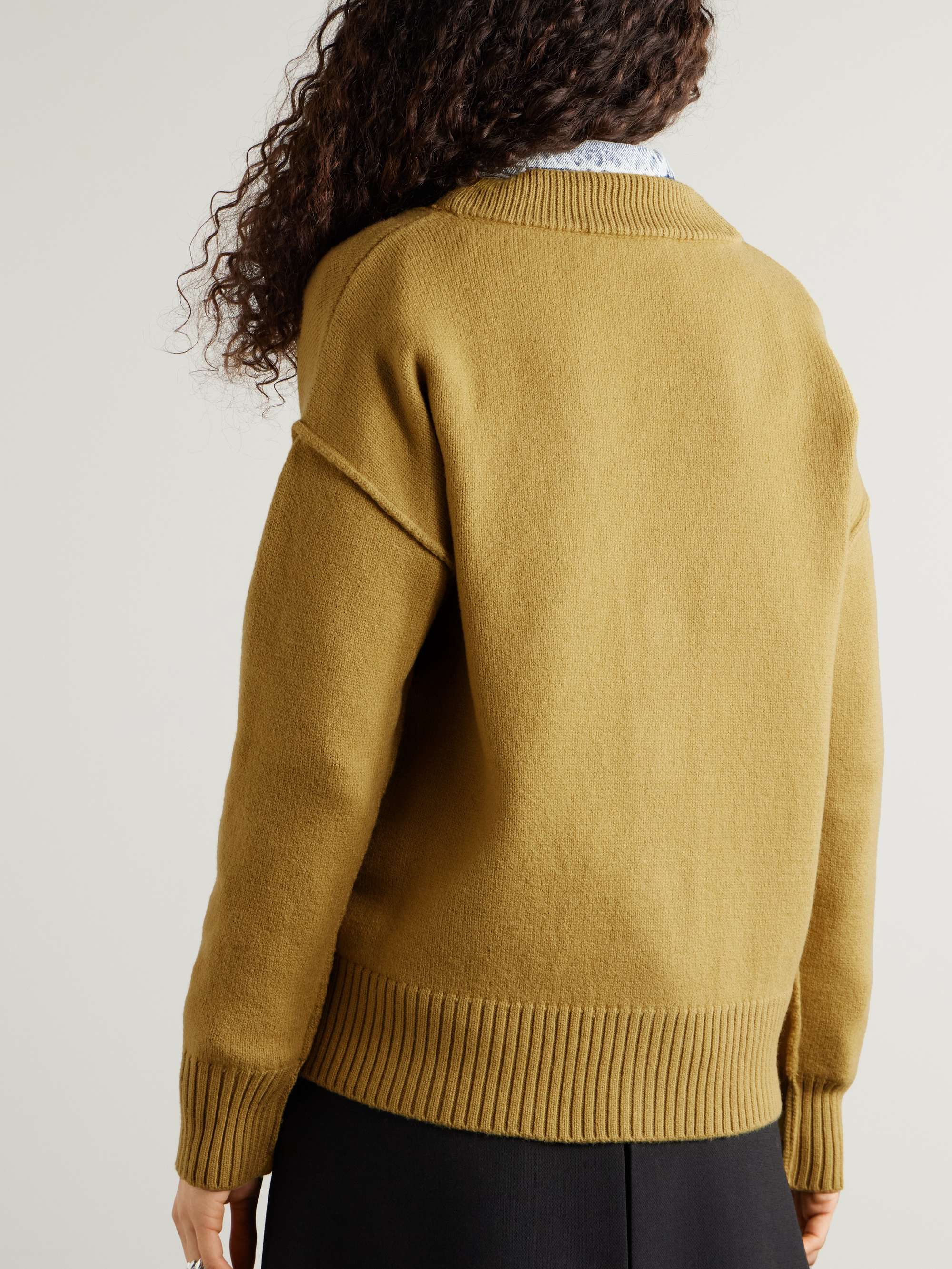 AMI PARIS ADC intarsia wool cardigan | NET-A-PORTER AMI PARIS ADC intarsia wool cardigan | NET-A-PORTER