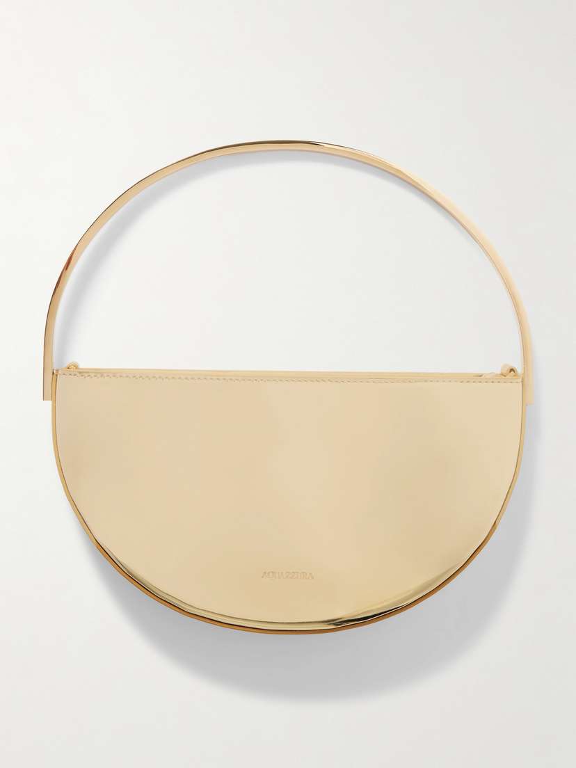 Aquazzura Purist Mini Metallic-leather Tote