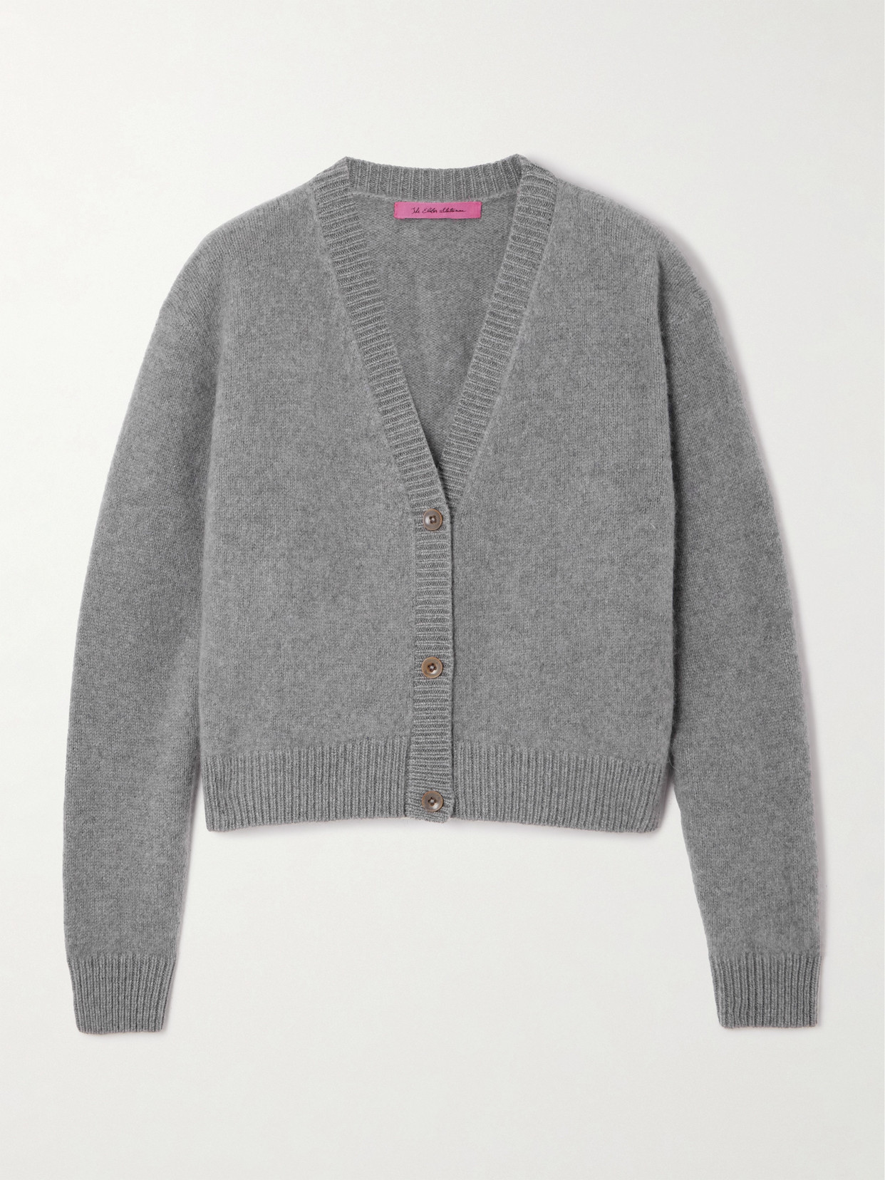 The Elder Statesman Tes Cashmere Cardigan In Gray