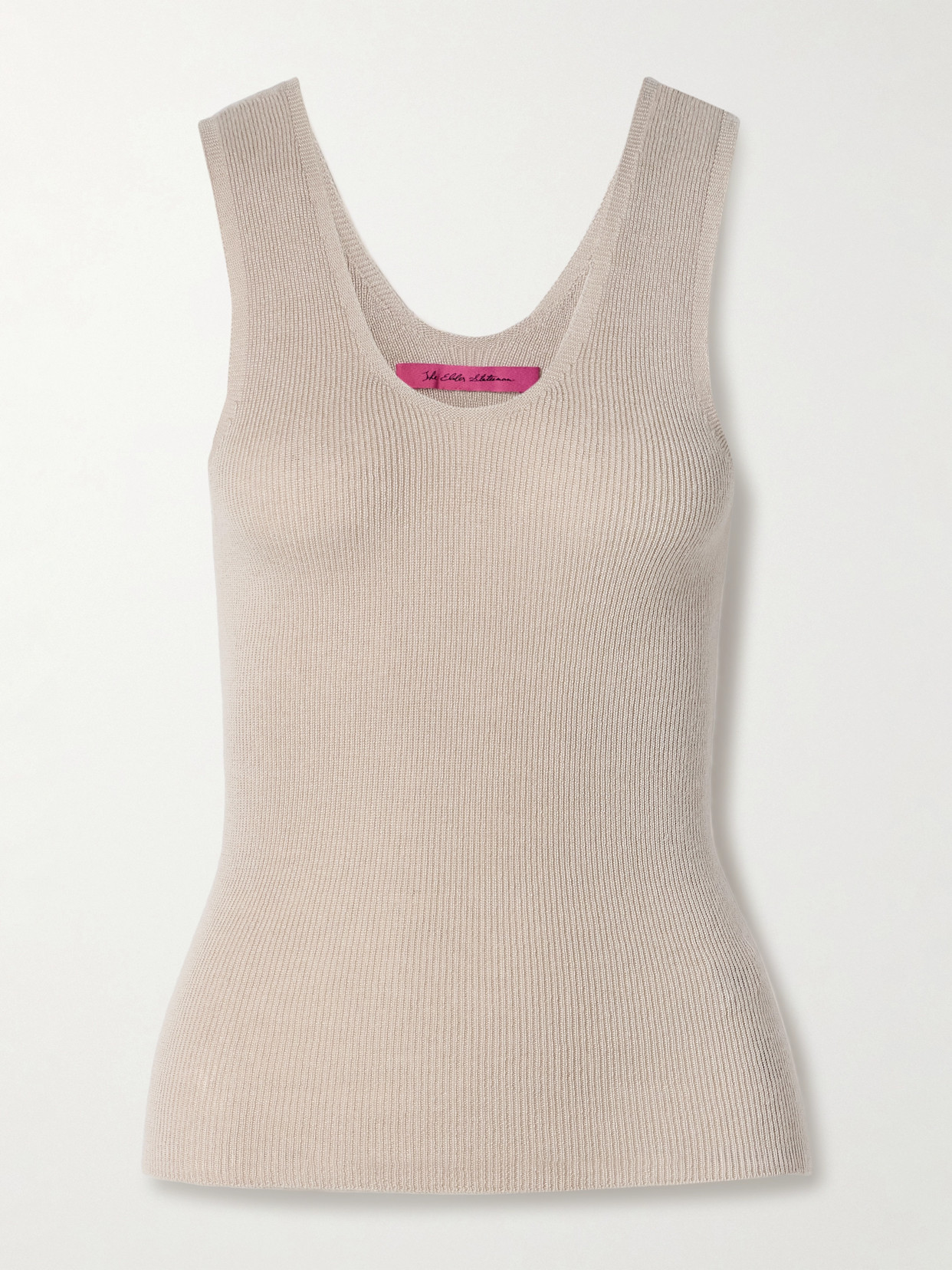 The Elder Statesman Delicash Ribbed Cashmere And Silk-blend Tank In Neutrals