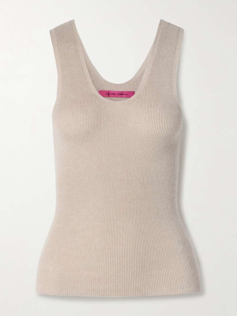 The Elder Statesman Delicash Ribbed Cashmere And Silk-blend Tank