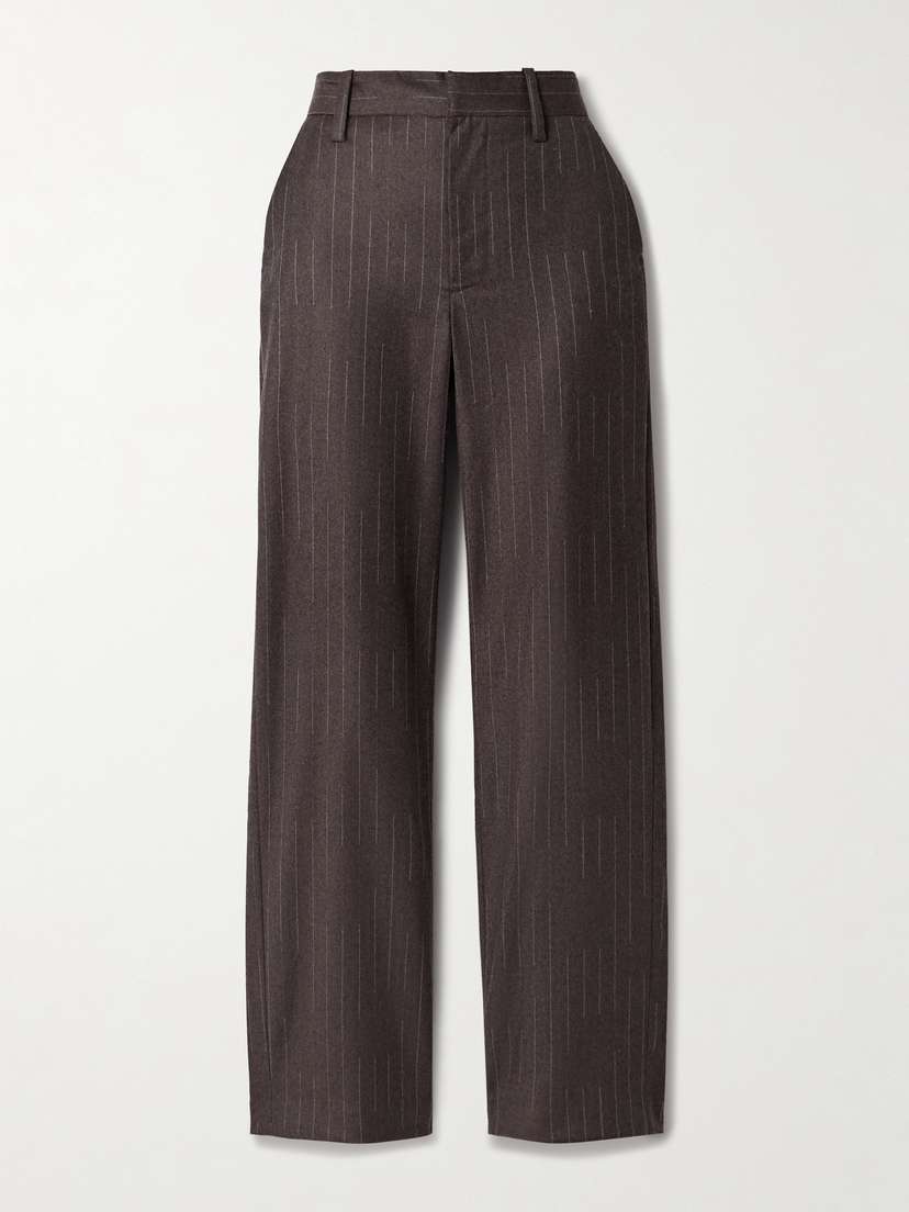 The Elder Statesman Pinstriped Wool And Cashmere-blend Straight-leg Pants