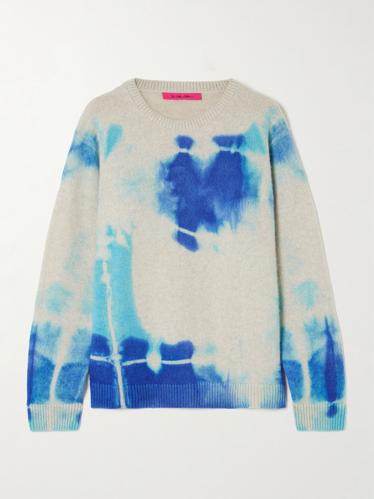 The Elder Statesman Rorschach Malibu Tie-dyed Cashmere Sweater In Blue