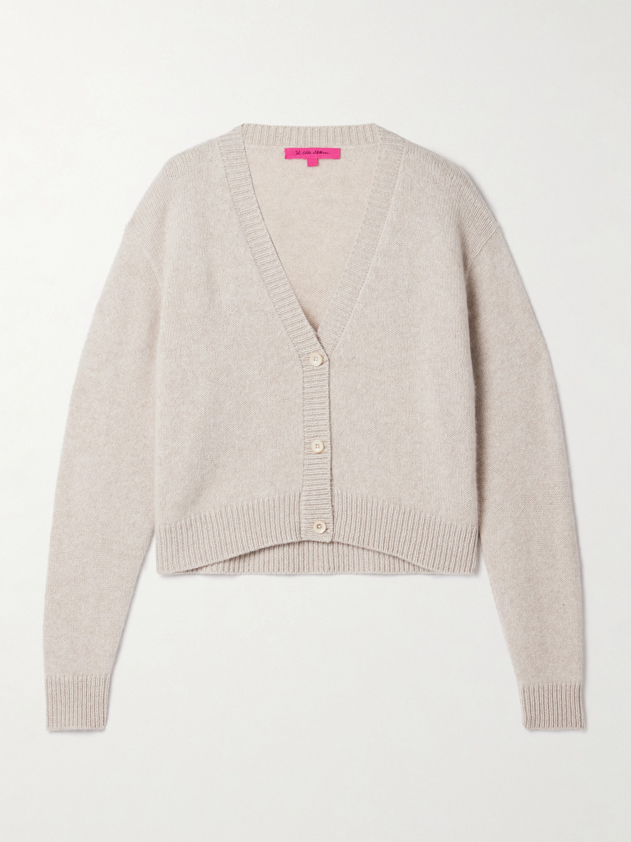 The Elder Statesman Cropped Cashmere Cardigan In Ecru