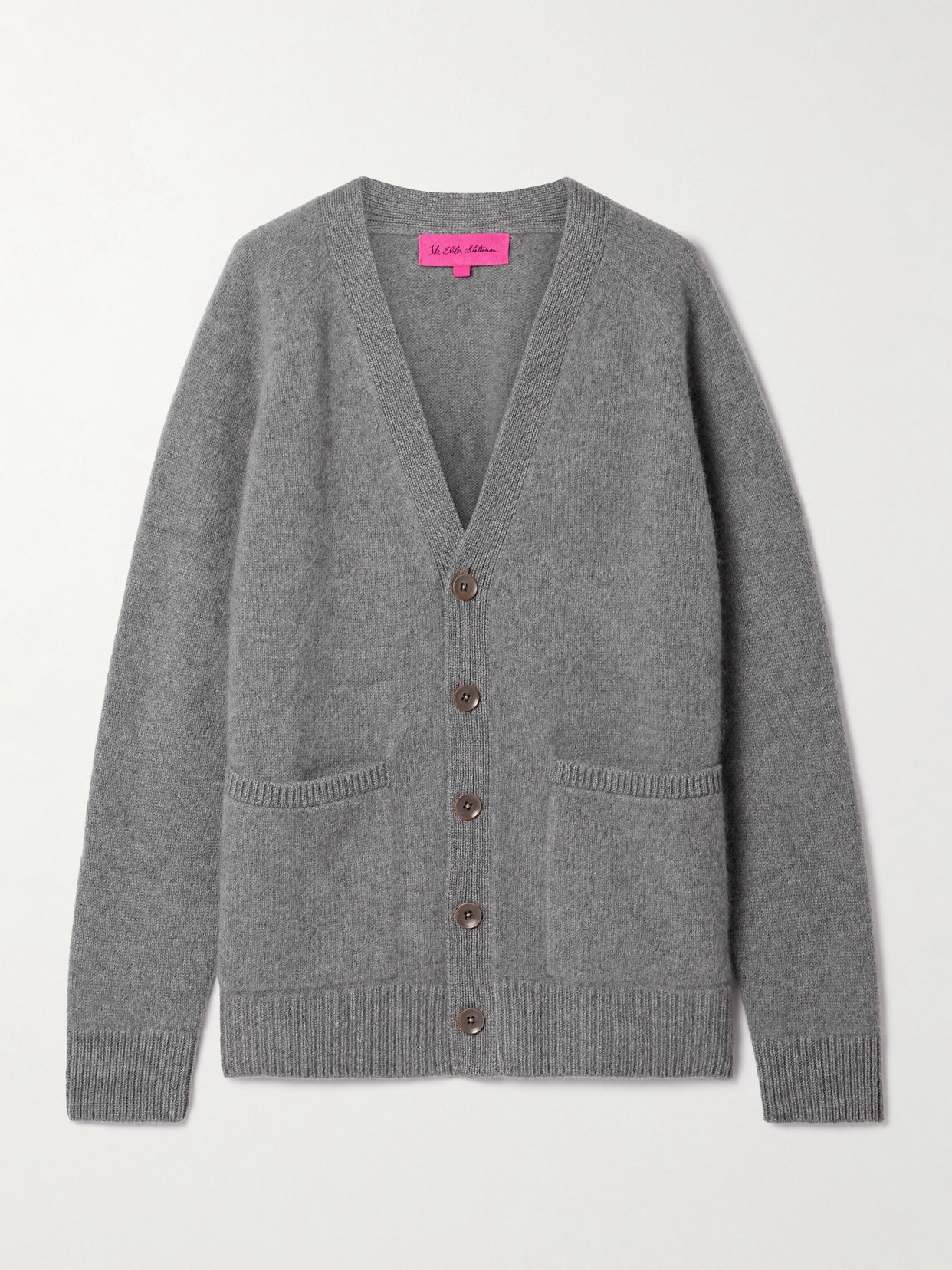 The Elder Statesman Cashmere Cardigan In Gray