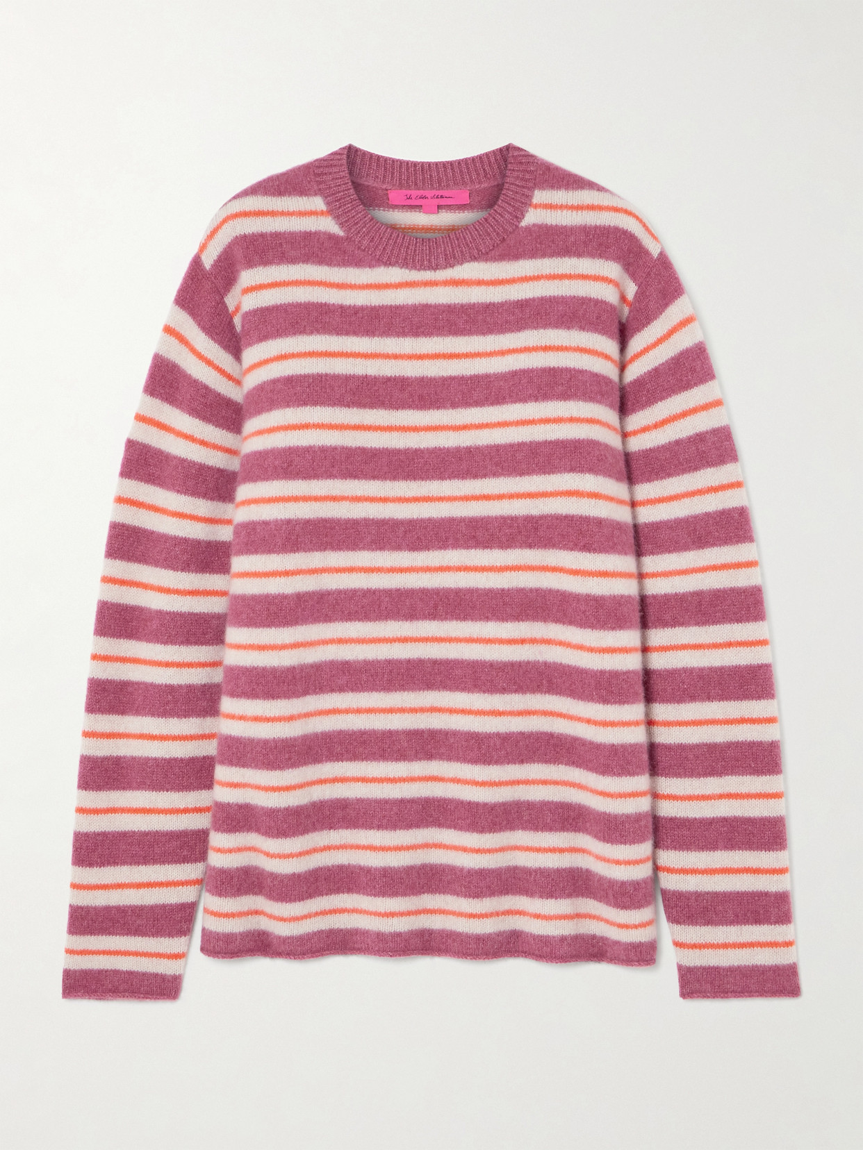 The Elder Statesman Sinful Striped Cashmere Sweater In Pink