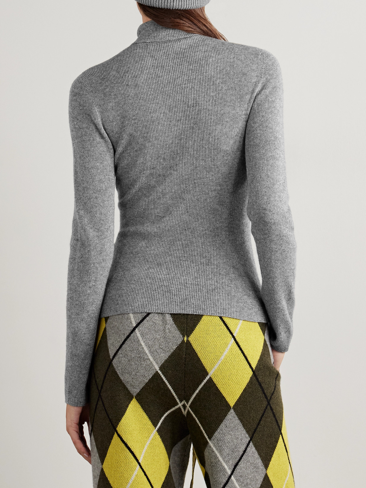 THE ELDER STATESMAN DELICASH RIBBED CASHMERE AND SILK-BLEND TURTLENECK SWEATER