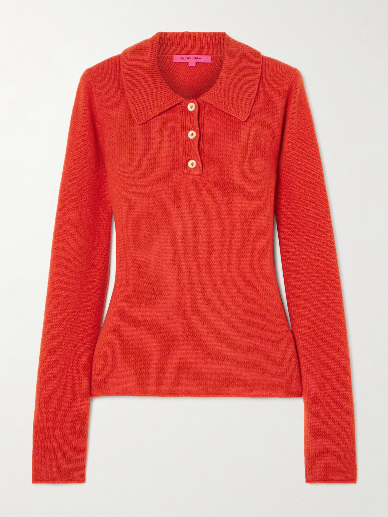 Shop The Elder Statesman Cashmere Polo Sweater In Red