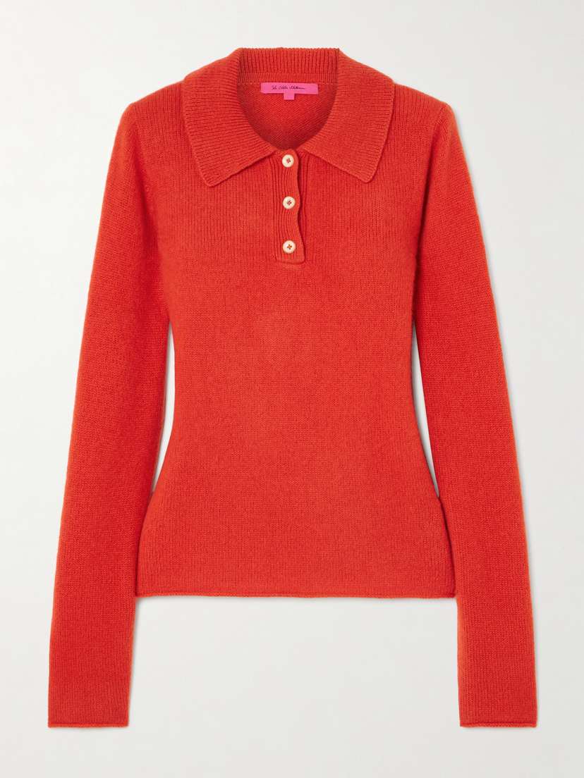 The Elder Statesman Cashmere Polo Sweater