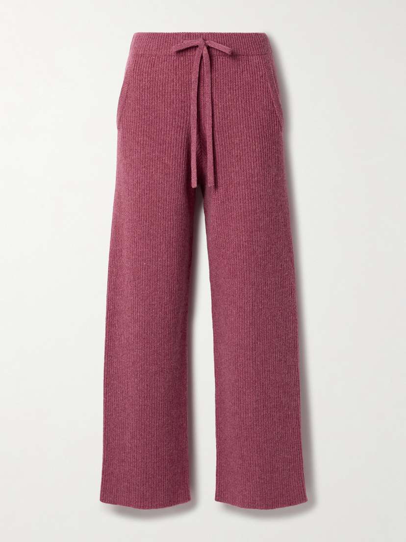 The Elder Statesman Ribbed Cashmere Track Pants