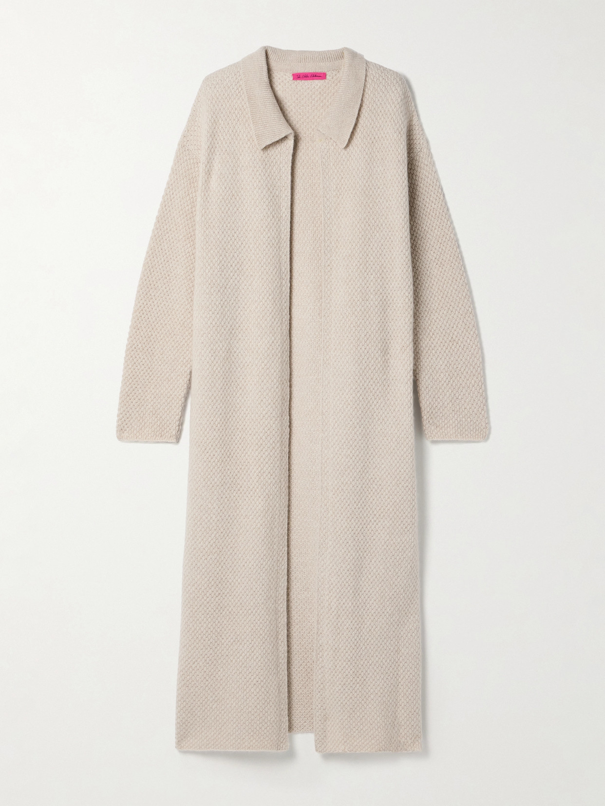 The Elder Statesman Waffle-knit Cashmere Cardigan In White
