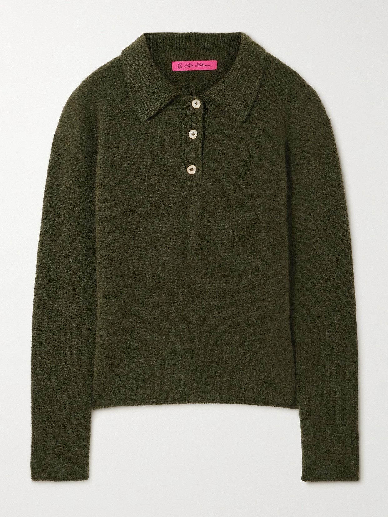 THE ELDER STATESMAN CASHMERE POLO SWEATER