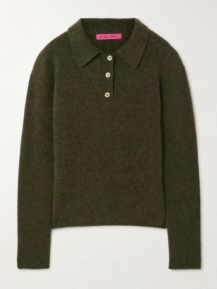 The Elder Statesman Cashmere Polo Sweater