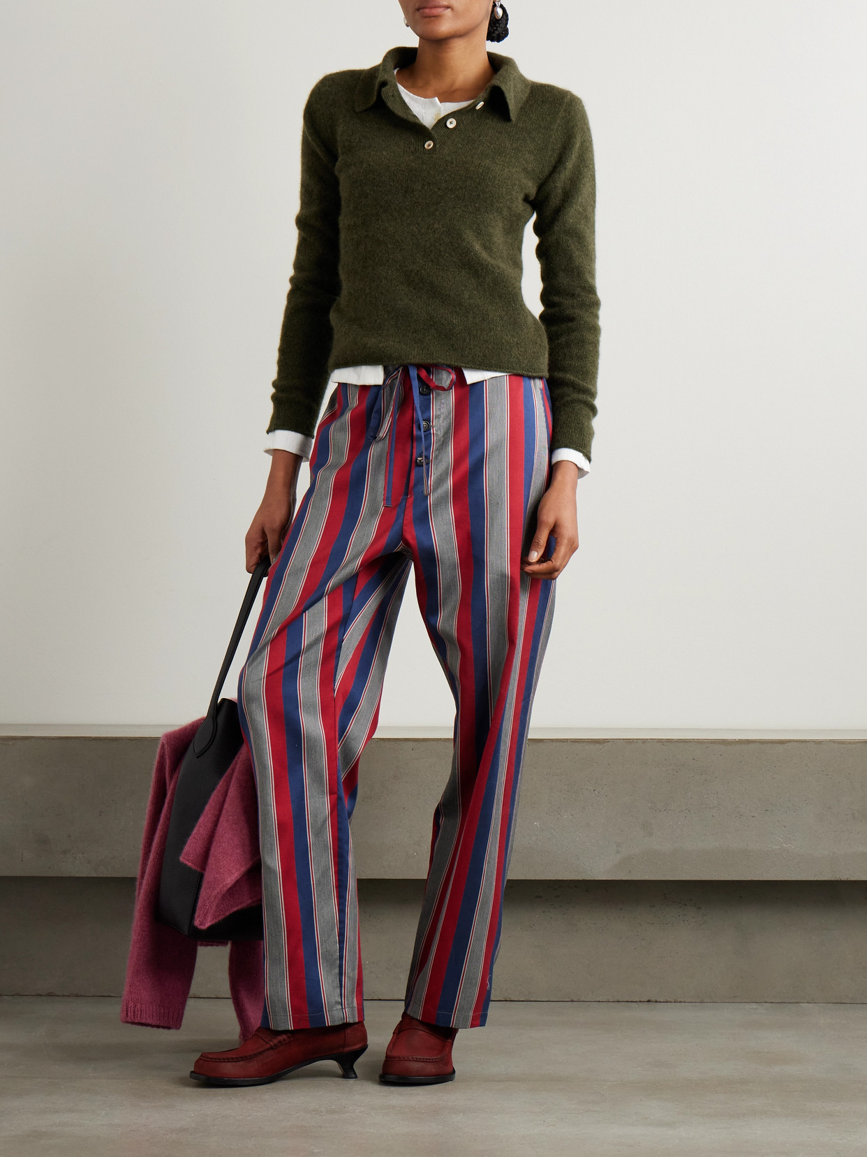 THE ELDER STATESMAN CASHMERE POLO SWEATER