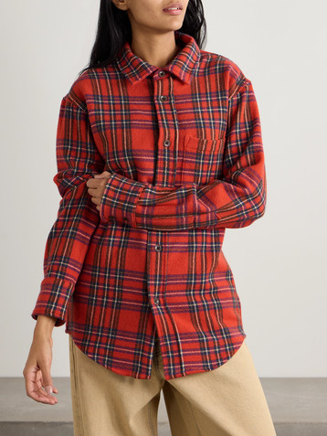 The Elder Statesman Checked cashmere shirt