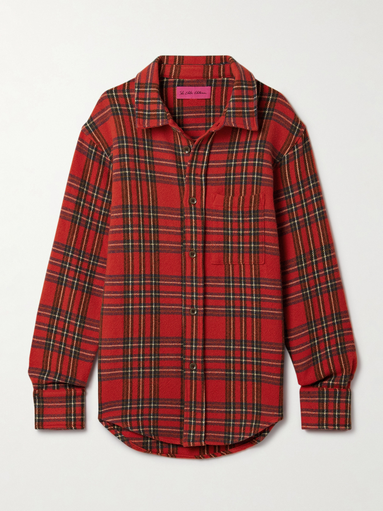 The Elder Statesman Checked Cashmere Shirt In Red