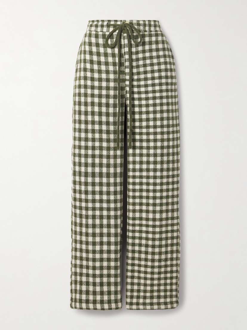 The Elder Statesman Checked Cashmere Straight-leg Pants