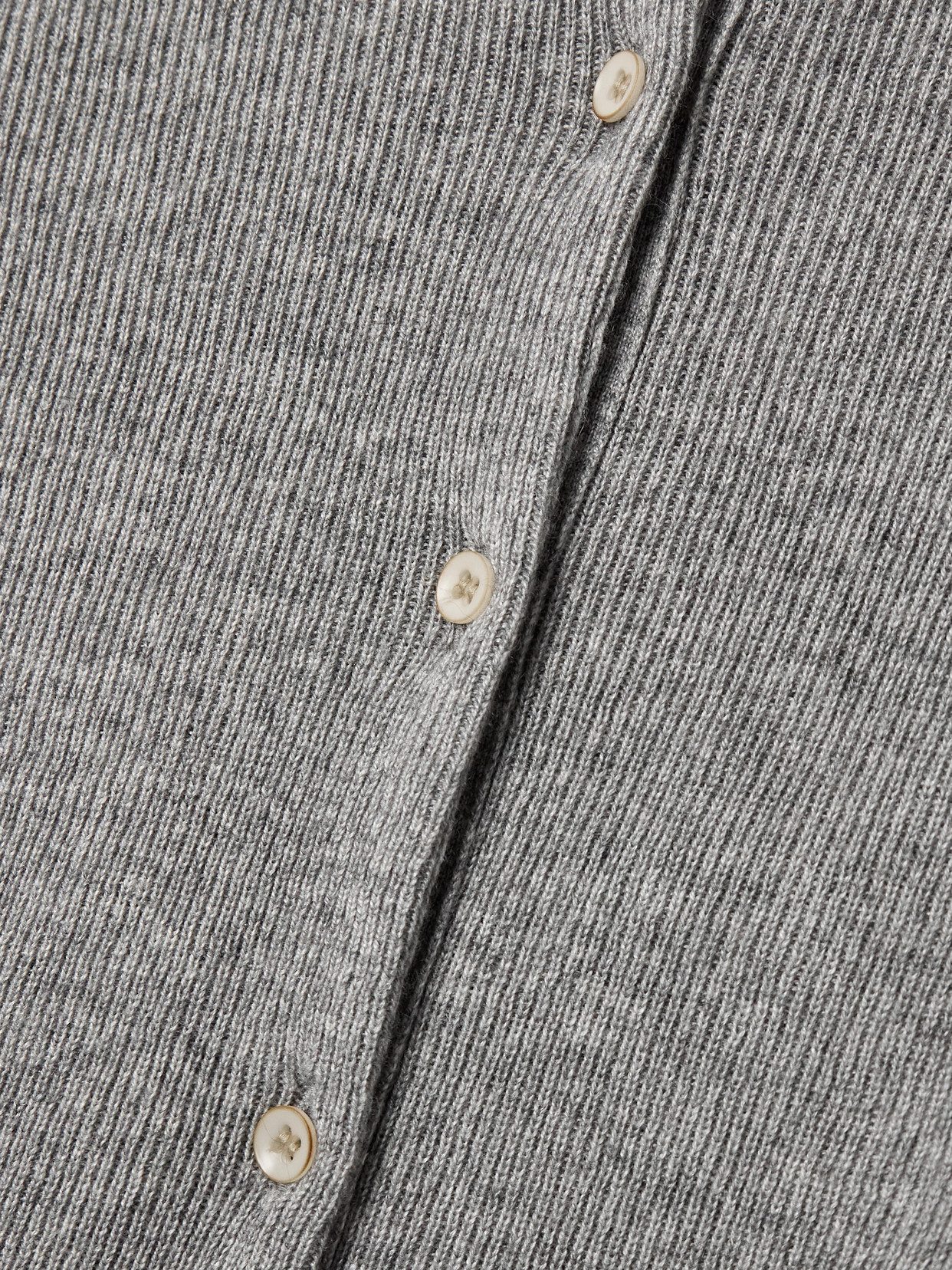 The Elder Statesman Delicash Ribbed Cashmere And Silk-blend Cardigan In Gray