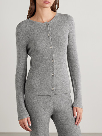 The Elder Statesman Delicash ribbed cashmere and silk-blend cardigan