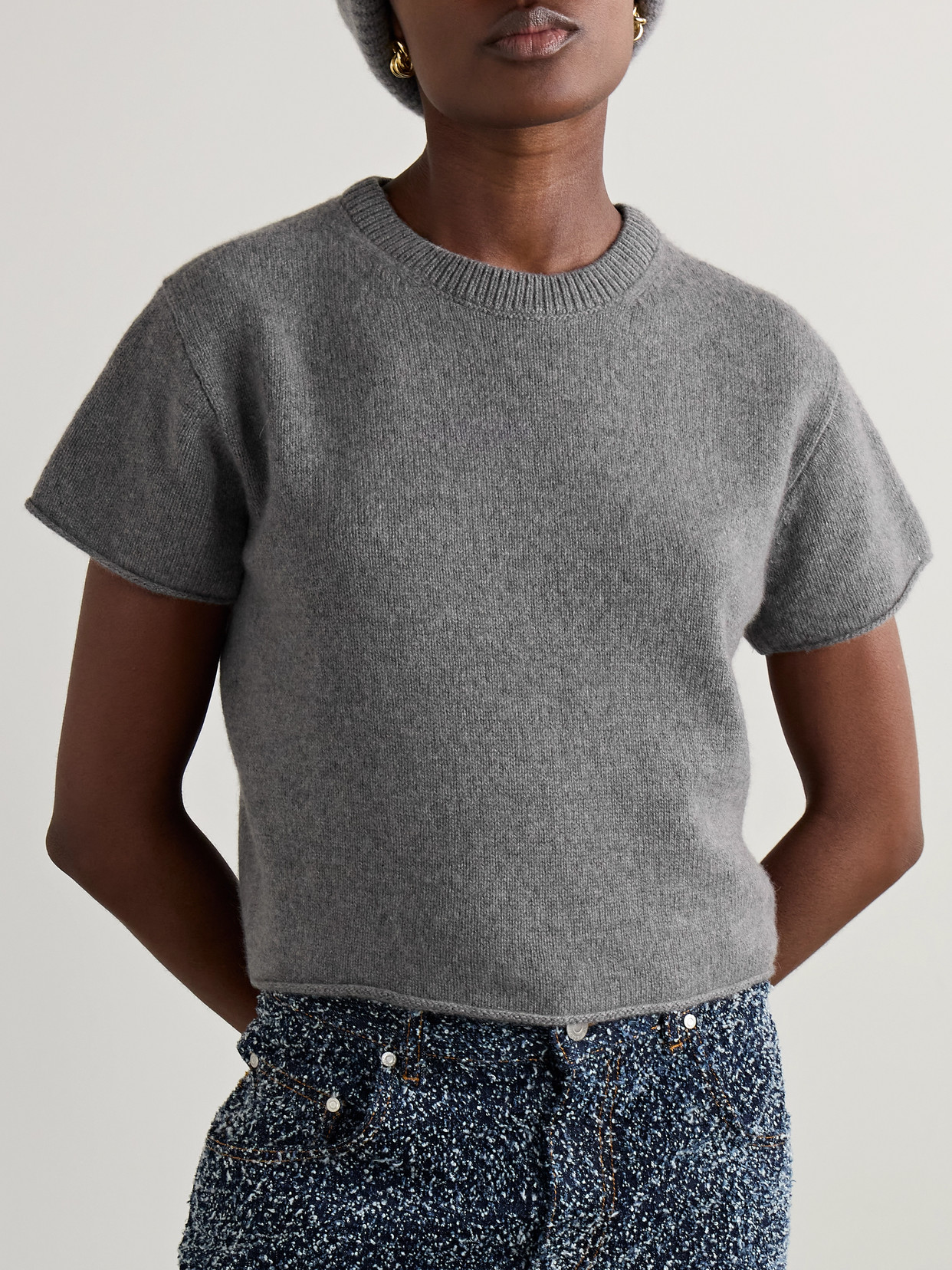 The Elder Statesman Cashmere Sweater In Gray