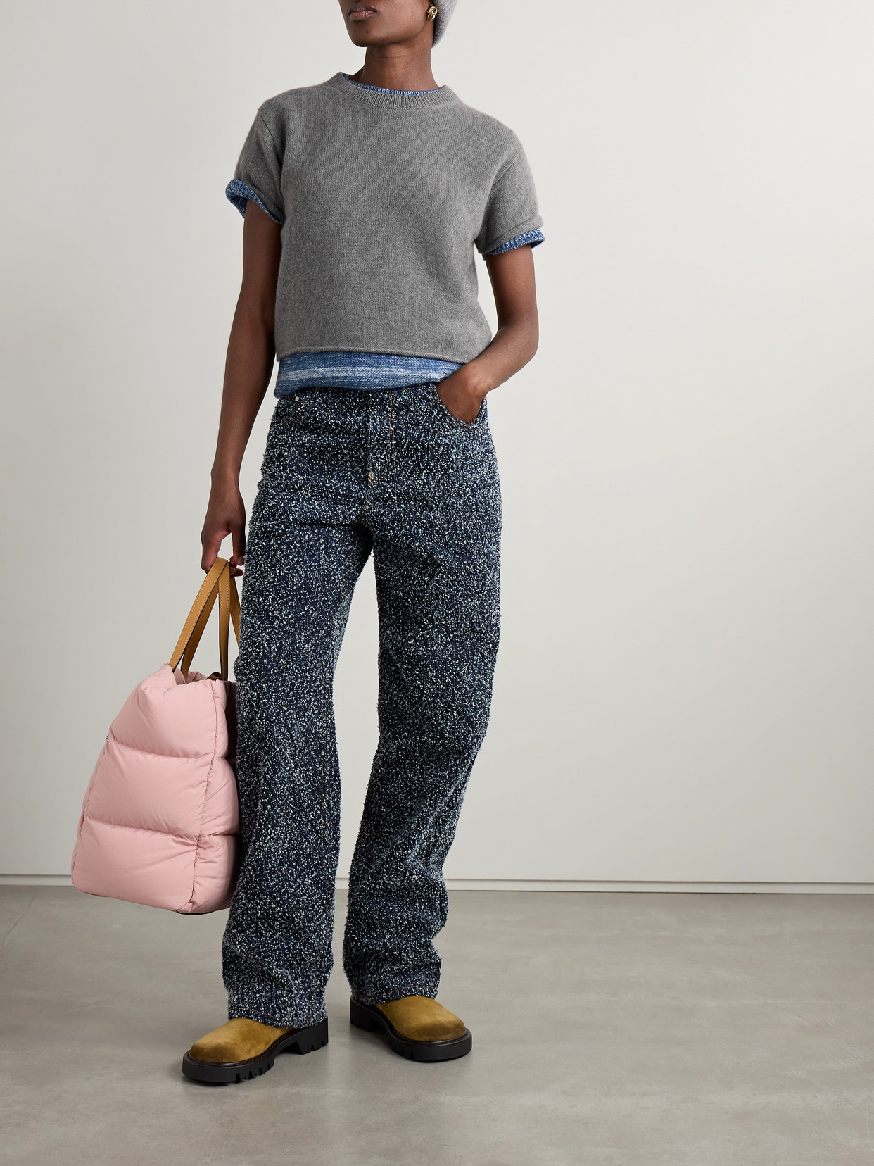 The Elder Statesman Cashmere Sweater In Gray