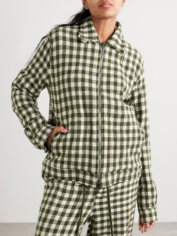 The Elder Statesman Decon gingham cashmere jacket