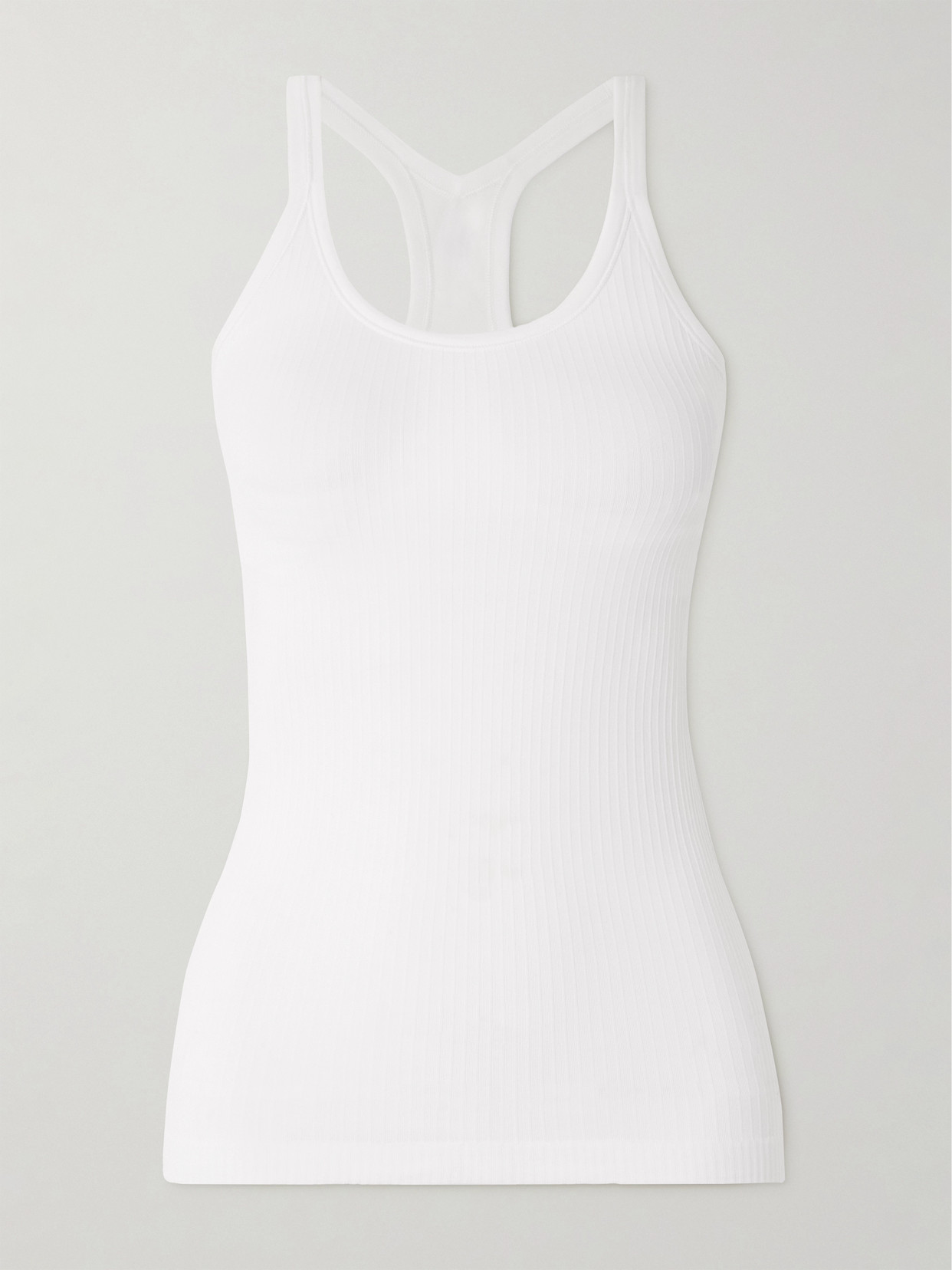 Lululemon Yoga Ebb To Street Ribbed Stretch-jersey Tank In White