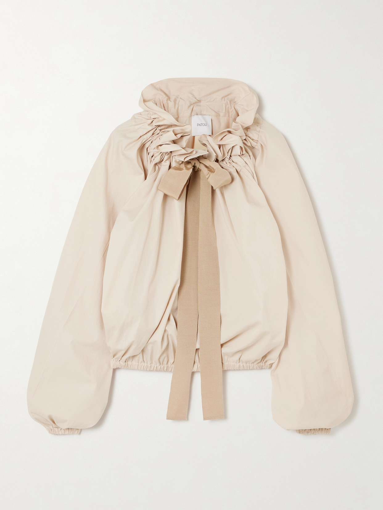Patou Iconic Drawstring Poplin Top In Cream