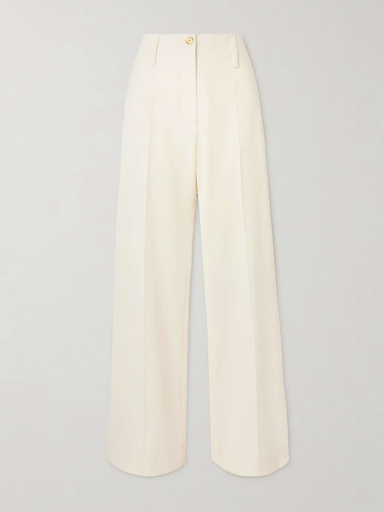Patou Stretch Wool-twill Tapered Pants In Ivory