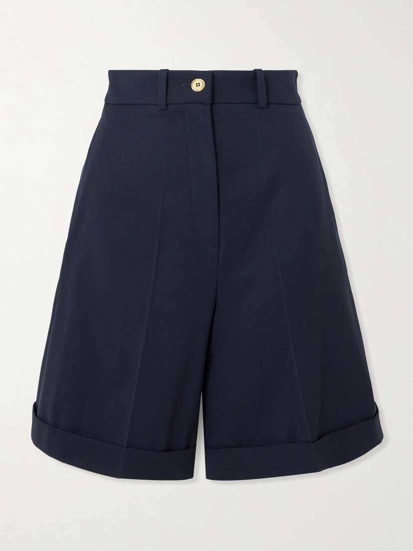 Patou Wool-blend Twill Straight-leg Shorts
