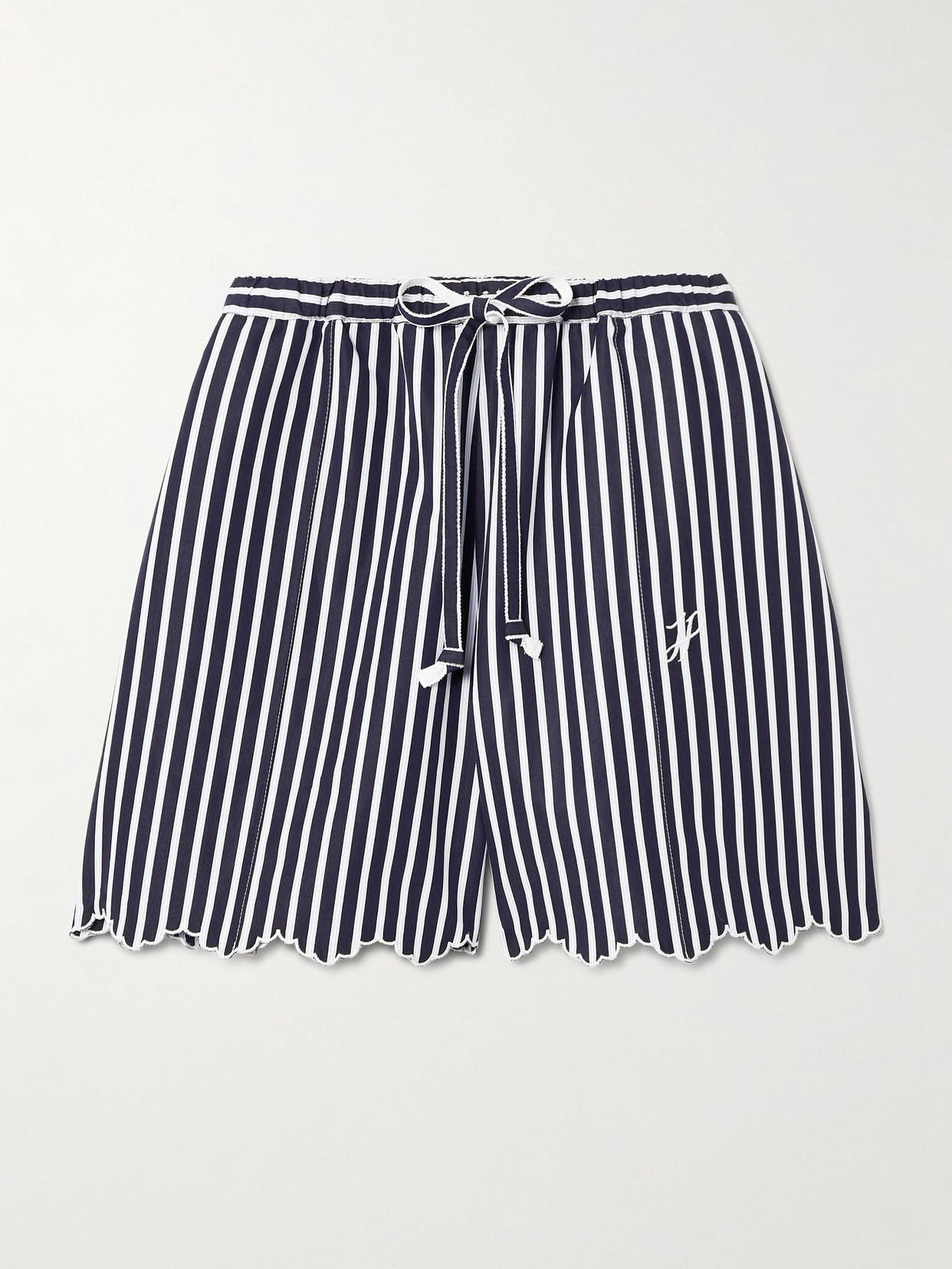 Patou Women's Embroidered Cotton Shorts In Blue